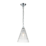Подвесной светильник с прозрачным рельефным стеклянным плафоном в форме конуса Feiss варинант исполнения - 2 | Loft Concept в Ижевске