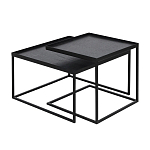 Комплект столиков с квадратными столешницами черные Black Table Combination варинант исполнения - 1 | Loft Concept в Ижевске