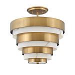 Потолочный светильник многоярусный с чередованием латунных и белых колец Hinkley  варинант исполнения - 1 | Loft Concept в Ижевске