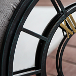 Зеркало настенное в чёрной металлической раме в виде часов Mirror Tower Clock варинант исполнения - 2 | Loft Concept в Ижевске