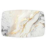 Обеденный стол с прямоугольной столешницей из стекла на черных металлических ножках White Marble варинант исполнения - 2 | Loft Concept в Ижевске