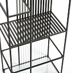 Стеллаж из металла и стекла Menzie Black Stripes Metal Rack варинант исполнения - 4 | Loft Concept в Ижевске