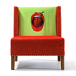 FUN Armchair "Chili Pepper" Red Дизайнерское кресло с цветным принтом варинант исполнения - 1 | Loft Concept в Ижевске