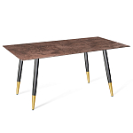 Стол обеденный с коричневой прямоугольной столешницей из керамики на четырех металлических ножках Brown Ceramics варинант исполнения - 1 | Loft Concept в Ижевске