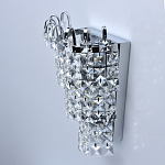 Бра настенное цвета хром с прозрачными квадратными хрустальными подвесками Crystal Regena варинант исполнения - 4 | Loft Concept в Ижевске