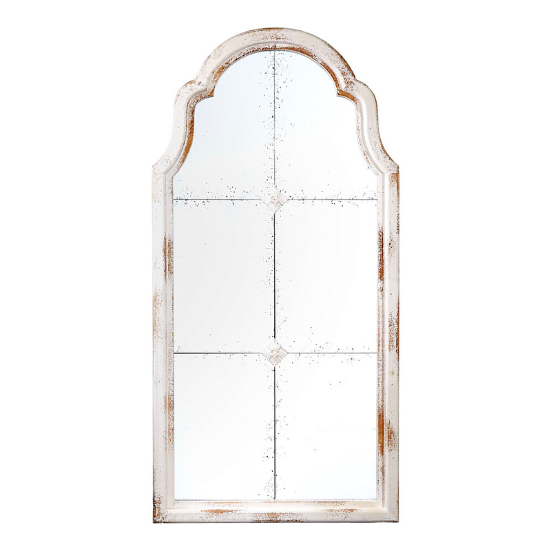 Зеркало-окно настенное в винтажном стиле Venetian Smooth Белый в Ижевске | Loft Concept 