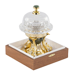 Икорница с декором "Три рыбки" с гравировкой и натуральным камнем Нефрит Decorative Cavair Dishes варинант исполнения - 2 | Loft Concept в Ижевске