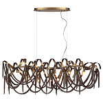 Люстра подвесная линейная с переплетенными металлическими лентами и цепочками Atlantis Chain варинант исполнения - 4 | Loft Concept в Ижевске