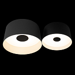 Потолочный светильник с 2-мя цилиндрическими абажурами серого и черного цвета Urban Dome варинант исполнения - 2 | Loft Concept в Ижевске