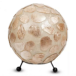 Настольная лампа из перламутра на металлическом каркасе Indonesian Circle варинант исполнения - 2 | Loft Concept в Ижевске