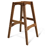 Барный стул со спинкой на 4-х деревянных ножках Коричневый Велюр Vendramin Chair  варинант исполнения - 5 | Loft Concept в Ижевске