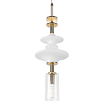 Подвесной светильник со стеклянными элементами и бронзовыми вставками Высота 62 см Gabriel Scott Luna варинант исполнения - 7 | Loft Concept в Ижевске