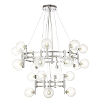 Люстра подвесная с двумя ярусами и 24-ю рельефными прозрачными плафонами из стекла Perforated Glass Bubbles варинант исполнения - 1 | Loft Concept в Ижевске