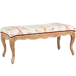 Банкетка из массива бука бежевая с растительным орнаментом Raffael Beige Floral Banquette варинант исполнения - 1 | Loft Concept в Ижевске