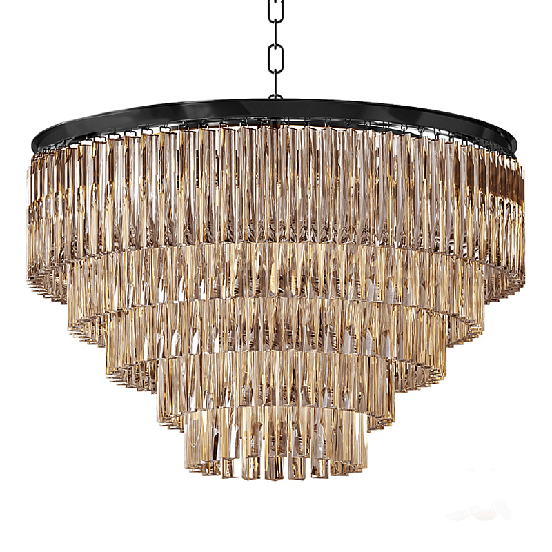 Люстра Odeon Smoke Glass Fringe Chandelier -60 Черный в Ижевске | Loft Concept 