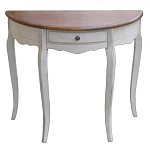 Деревянная консоль полукруглая с ящиком в стиле прованс Interiors Romance варинант исполнения - 1 | Loft Concept в Ижевске