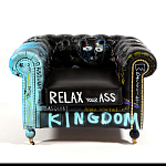 Кресло "Баския и Уорхол" Basquiat Warhol graffiti chair натуральная кожа варинант исполнения - 2 | Loft Concept в Ижевске