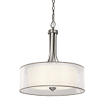 Люстра подвесная с двойным круглым плафоном из органзы и матового стекла Kichler варинант исполнения - 1 | Loft Concept в Ижевске