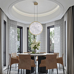 Светодиодный подвесной светильник круглой формы с металлической рамой золотого цвета Marble Glow 47 варинант исполнения - 6 | Loft Concept в Ижевске