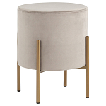 Бежевый пуф на золотистых ножках SANJAY варинант исполнения - 1 | Loft Concept в Ижевске