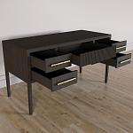 Большой Рабочий стол Primo с 5 выдвижными ящиками Темный орех варинант исполнения - 6 | Loft Concept в Ижевске