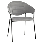 Серый стул с обивкой из искусственной замши Alexis варинант исполнения - 1 | Loft Concept в Ижевске