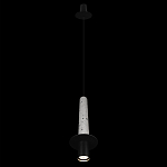 Подвесной светильник с узким цилиндрическим плафоном и черным металлическим декором Concrete Pipe варинант исполнения - 11 | Loft Concept в Ижевске