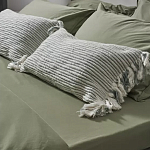 Чехол на подушку мятного цвета с бахромой и объемным узором Ethnic mix варинант исполнения - 5 | Loft Concept в Ижевске