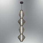 Подвесной светильник вертикальный с плетеным металлическим каркасом Metal Interweaving варинант исполнения - 2 | Loft Concept в Ижевске