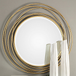 Золотое настенное круглое зеркало Golden Orbit варинант исполнения - 1 | Loft Concept в Ижевске