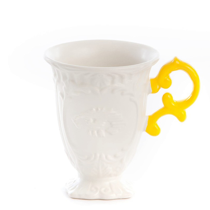 Кружка Seletti I-Mug Yellow Белый Желтый в Ижевске | Loft Concept 