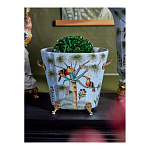 Кашпо из голубого фарфора с бронзовыми элементами Blue Garden варинант исполнения - 5 | Loft Concept в Ижевске