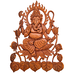 Панно из дерева Ганеша Panel With Animals варинант исполнения - 1 | Loft Concept в Ижевске