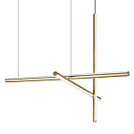 Люстра с 3-мя  пересекающимися цилиндрическими плафонами на тонких тросах Trumpet tube варинант исполнения - 1 | Loft Concept в Ижевске