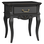 Тумба прикроватная черная из массива бука в стиле прованс Black Provence варинант исполнения - 1 | Loft Concept в Ижевске