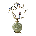 Подсвечник с декором из птиц на ветвях из фарфора с бронзовыми элементами Birds of Paradise варинант исполнения - 3 | Loft Concept в Ижевске