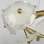 Люстра подвесная круглая с ветвистыми бронзовыми элементами и стеклянными рифлеными дисками Textured Glass Chandelier варинант исполнения - 4 | Loft Concept в Ижевске