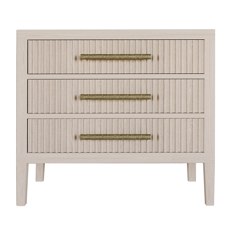 Тумба Primo  с тремя ящиками шпон Светлый дуб Древесина Золотой в Ижевске | Loft Concept 