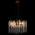 Люстра подвесная круглая в виде ветвей деревьев бронзового цвета с прозрачными подвесками-каплями Droplet Chandelier варинант исполнения - 4 | Loft Concept в Ижевске