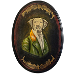 Картина в овальной раме Chinoiserie Grey Dog Portrait варинант исполнения - 1 | Loft Concept в Ижевске