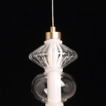 Подвесной светильник с вертикальной композицией из прозрачных и янтарных стеклянных шаров и ромбов Gabriel Scott Luna варинант исполнения - 9 | Loft Concept в Ижевске