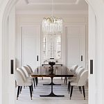 Люстра подвесная круглая в виде ветвей деревьев бронзового цвета с прозрачными подвесками-каплями Droplet Chandelier варинант исполнения - 7 | Loft Concept в Ижевске