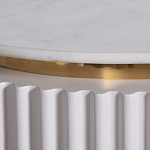 Тумбочка белая овальная с мраморной столешницей Thoroughbass варинант исполнения - 6 | Loft Concept в Ижевске