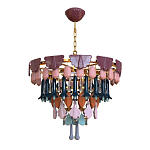 Люстра круглая с декором из разноцветных элементов в виде листьев Changing Seasons варинант исполнения - 7 | Loft Concept в Ижевске