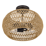 Потолочный светильник с плафоном из плетеного джута и черным каркасом Quoizel варинант исполнения - 3 | Loft Concept в Ижевске