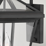 Настенный фонарь черного цвета с прозрачным стеклянным плафоном трапециевидной формы Hinkley варинант исполнения - 5 | Loft Concept в Ижевске