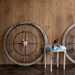 Часы настенные деревянные с римскими цифрами бронзового цвета Clock with History варинант исполнения - 2 | Loft Concept в Ижевске