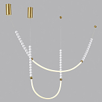 Подвесной светильник с 3-мя изогнутыми плафонами и белыми декоративными шариками PEARLS Suspension варинант исполнения - 3 | Loft Concept в Ижевске