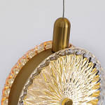 Подвесной светильник с плафонами из рельефного стекла Peony Glass Bronze Six варинант исполнения - 3 | Loft Concept в Ижевске