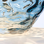 Настольная лампа со белым конусным абажуром и прозрачным голубым стеклянным основанием Quintiesse варинант исполнения - 5 | Loft Concept в Ижевске